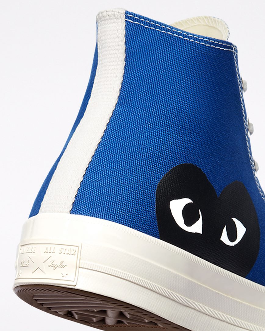 Tenis Converse x Comme des Garçons PLAY Chuck 70 Cano Alto Masculino Azuis Pretas | PT S071840